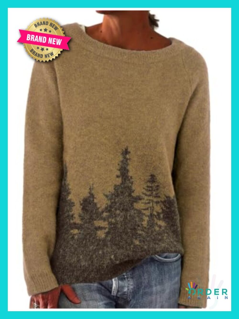 Fair Isle Crewneck Knit Wool Blend Pullover Sweater